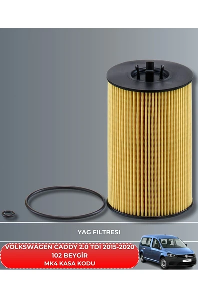 Petrol Ofisi VW VOLKSWAGEN CADDY 2.0 TDI 2015-2016-2017-2018-2019-2020 102 BEYGİR FİLTRE - YAĞ BAKIM SETİ - Resim 3