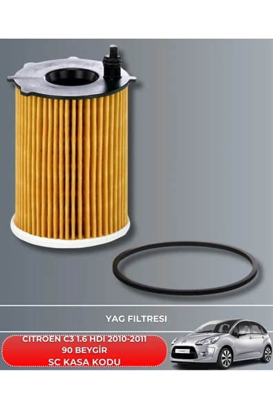 Petrol Ofisi CITROEN C3 1.6 HDI 2010-2011 90 BEYGİR FİLTRE - YAG BAKIM SETİ - Resim 3