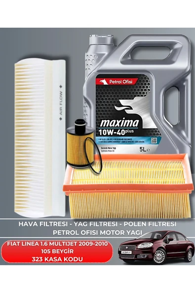Petrol Ofisi FIAT LINEA 1.6 MULTIJET 2009-2010 105 BEYGİR FİLTRE - YAG BAKIM SETİ ürün görseli