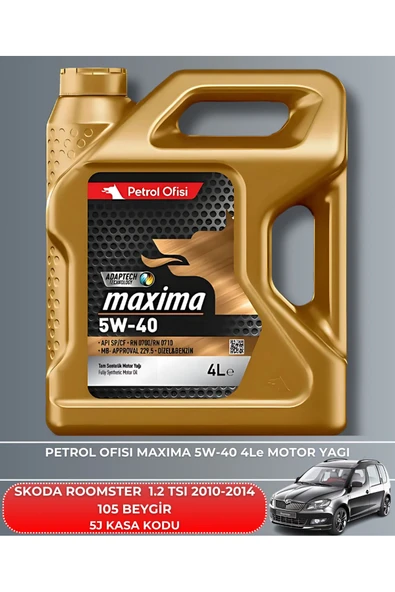 Petrol Ofisi SKODA ROOMSTER 1.2 TSI 2010-2011-2012-2013-2014 105 BEYGİR FİLTRE - YAĞ BAKIM SETİ - Resim 5