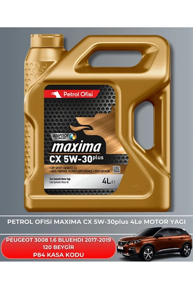 Petrol Ofisi PEUGEOT 3008 1.6 BLUEHDI 2017-2018-2019 120 BEYGİR FİLTRE - YAG BAKIM SETİ - Resim 5