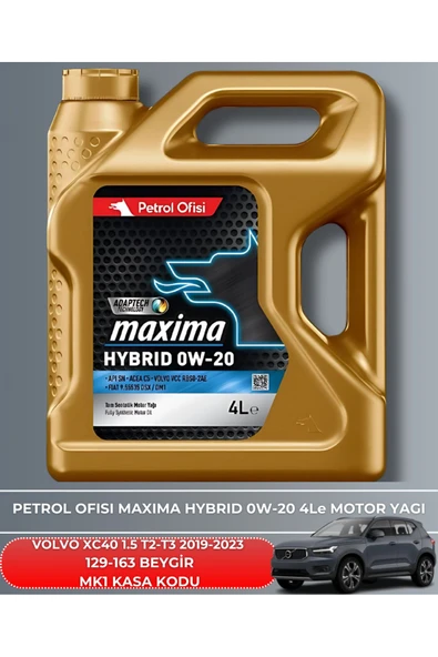 Petrol Ofisi VOLVO XC40 1.5 T2 - 1.5 T3 2019-2020-2021-2022-2023 129-163 BEYGİR  FİLTRE YAĞ BAKIM SETİ - Resim 5