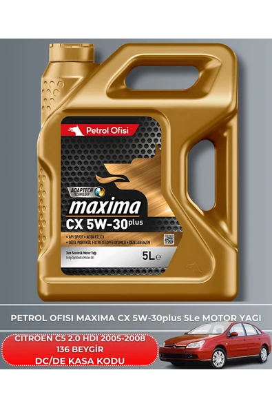 Petrol Ofisi CITROEN C5 2.0 HDI 2005-2006-2007-2008 136 BEYGİR FİLTRE - YAG BAKIM SETİ - Resim 5