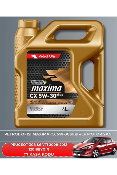 Petrol Ofisi PEUGEOT 308 1.6 VTI 2008-2009-2010-2011-2012 120 BEYGİR FİLTRE - YAG BAKIM SETİ - Resim 5