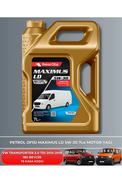 Petrol Ofisi VOLKSWAGEN TRANSPORTER 2.0 TDI 2015-2016-2017-2018 180 BEYGİR FİLTRE - YAĞ BAKIM SETİ - Resim 5