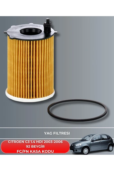 Petrol Ofisi CITROEN C3 1.4 HDI 2003-2004-2005-2006 92 BEYGİR FİLTRE - YAG BAKIM SETİ - Resim 3