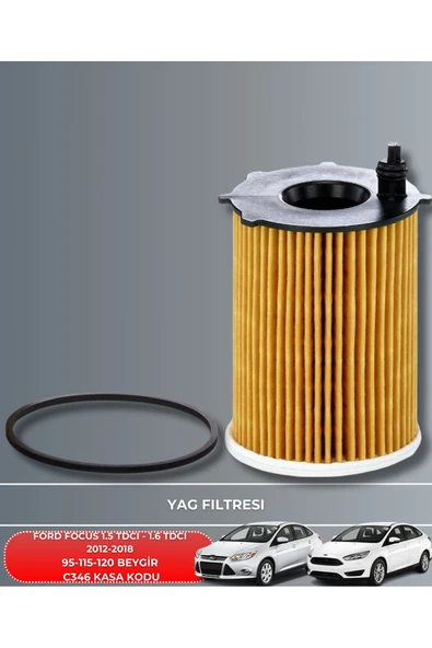 Petrol Ofisi FORD FOCUS 1.5 TDCI - 1.6 TDCI 2012-2013-2014-2015-2016-2017-2018 95-115-120 FİLTRE YAĞ BAKIM SETİ - Resim 3
