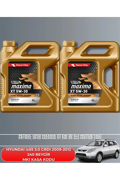 Petrol Ofisi HYUNDAI IX55 3.0 CRDI 2009-2010-2011-2012 240 BEYGİR BAKIM SETİ - Resim 5