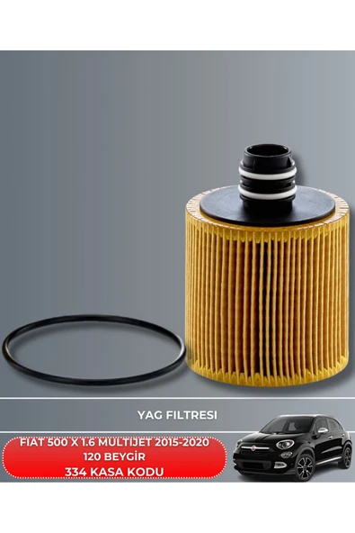 Petrol Ofisi FIAT 500 X 1.6 MULTIJET 2015-2016-2017-2018-2019-2020 120 BEYGİR FİLTRE - YAG BAKIM SETİ - Resim 3