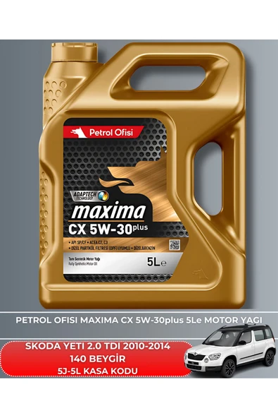 Petrol Ofisi SKODA YETI 2.0 TDI 2010-2011-2012-2013-2014 140 BEYGİR FİLTRE - YAĞ BAKIM SETİ - Resim 5