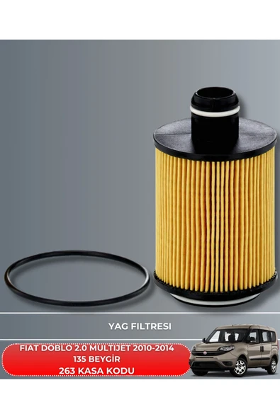 Petrol Ofisi FIAT DOBLO 2.0 MULTIJET 2010-2011-2012-2013-2014 135 BEYGİR FİLTRE - YAG BAKIM SETİ - Resim 3
