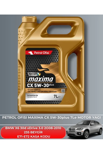 Petrol Ofisi BMW X6 30d xDrive 3.0 2008-2009-2010 235 BEYGİR FİLTRE - YAĞ BAKIM SETİ - Resim 5