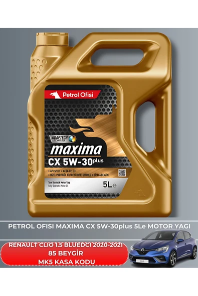 Petrol Ofisi RENAULT CLIO 1.5 BLUEDCI 2020-2021 85 BEYGİR FİLTRE - YAĞ BAKIM SETİ - Resim 5