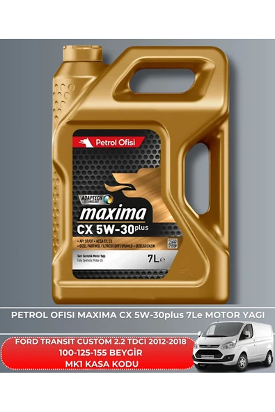 Petrol Ofisi FORD TRANSIT CUSTOM 2.2 TDCI 2012-2013-2014-2015-2016-2017-2018 100-125-155 FİLTRE YAĞ BAKIM SETİ - Resim 5
