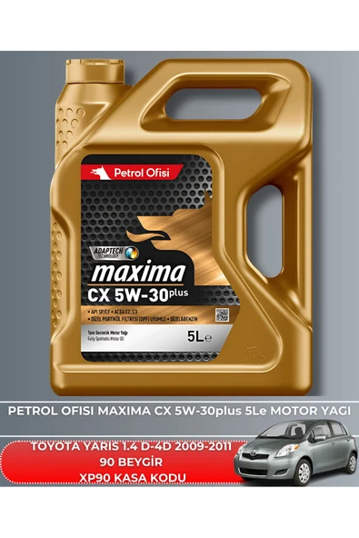 Petrol Ofisi TOYOTA YARIS 1.4 D-4D 2009-2010-2011 90 BEYGİR FİLTRE - YAĞ BAKIM SETİ - 5