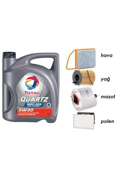 TOTAL 5w30 Partikül Yağ + Filtre Ful Set Partner Tepe 1.6 Dizel ürün görseli