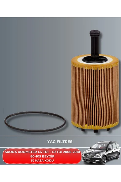 Petrol Ofisi SKODA ROOMSTER 1.4 TDI - 1.9 TDI 2006-2007-2008-2009-2010 80-105 BEYGİR FİLTRE - YAĞ BAKIM SETİ - Resim 3