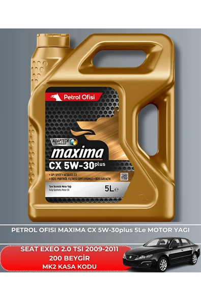 Petrol Ofisi SEAT EXEO 2.0 TSI 2009-2010-2011 200 BEYGİR FİLTRE - YAĞ BAKIM SETİ - Resim 5