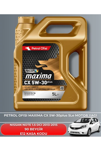 Petrol Ofisi NISSAN NOTE 1.5 DCI 2013-2014-2015 90 BEYGİR FİLTRE - YAĞ BAKIM SETİ - Resim 5