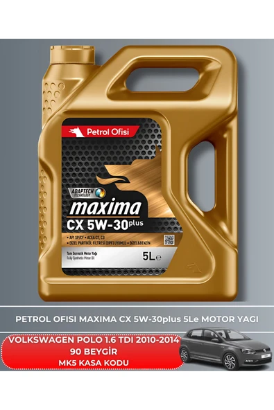 Petrol Ofisi VOLKSWAGEN POLO 1.6 TDI 2010-2011-2012-2013-2014 90 BEYGİR FİLTRE - YAĞ BAKIM SETİ - Resim 5