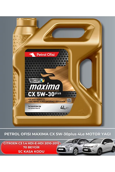 Petrol Ofisi CITROEN C3 1.4 HDI - 1.4 E-HDI 2010-2011-2012-2013-2014-2015 70 BEYGİR FİLTRE - YAG BAKIM SETİ - Resim 5