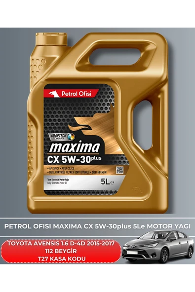 Petrol Ofisi TOYOTA AVENSIS 1.6 D-4D 2015-2016-2017 112 BEYGİR FİLTRE - YAĞ BAKIM SETİ - Resim 5