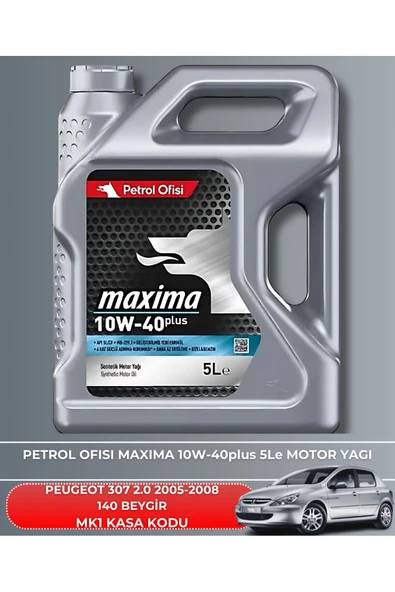 Petrol Ofisi PEUGEOT 307 2.0 2005-2006-2007-2008 140 BEYGİR FİLTRE - YAG BAKIM SETİ - Resim 5