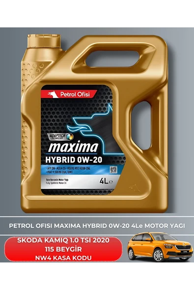 Petrol Ofisi SKODA KAMIQ 1.0 TSI 2020 115 BEYGİR FİLTRE - YAĞ BAKIM SETİ - Resim 5