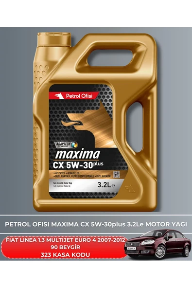 Petrol Ofisi FIAT LINEA 1.3 MULTIJET EURO 4 2007-2008-2009-2010-2011-2012 90 BEYGİR FİLTRE - YAG BAKIM SETİ - Resim 5