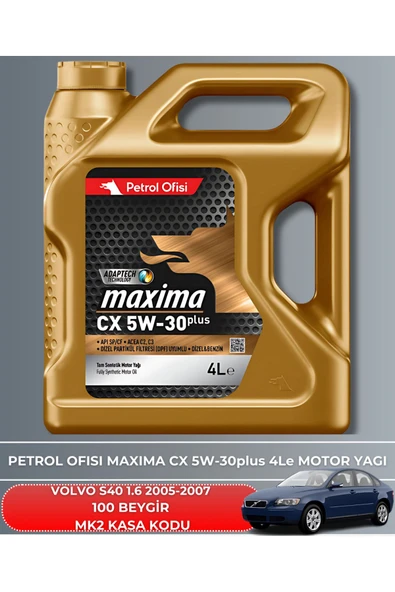 Petrol Ofisi VOLVO S40 1.6 2005-2006-2007 100 BEYGİR FİLTRE - YAĞ BAKIM SETİ - Resim 5