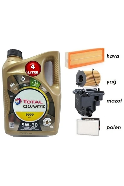 TOTAL Citroen Berlingo 3 1.6 Dizel Euro4 Yağ Bakım 5li Set 5w30 ürün görseli