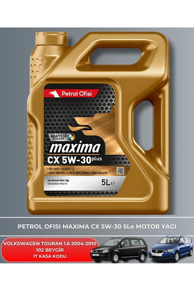 Petrol Ofisi VW VOLKSWAGEN TOURAN 1.6 2004-2005-2006-2007-2008-2009-2010 102 BEYGİR FİLTRE - YAĞ BAKIM SETİ - Resim 5