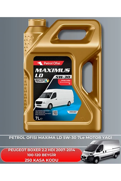 Petrol Ofisi PEUGEOT BOXER 2.2 HDI 2007-2008-2009-2010-2011-2012-2013-2014 100-120 BEYGİR FİLTRE YAG BAKIM SETİ - Resim 5
