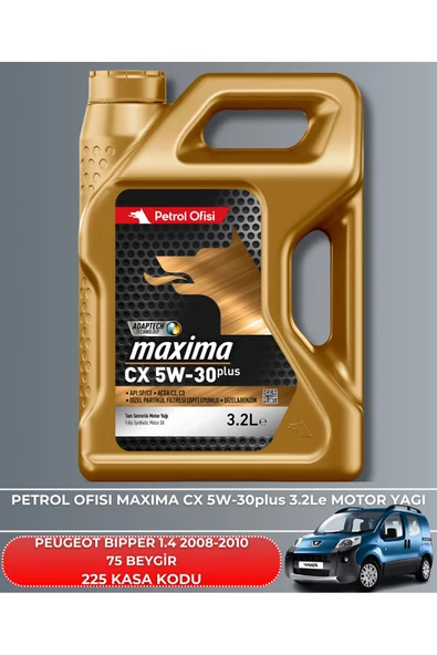 Petrol Ofisi PEUGEOT BIPPER 1.4 2008-2009-2010 70 BEYGİR FİLTRE - YAG BAKIM SETİ - Resim 5