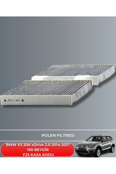 Petrol Ofisi BMW X3 20d xDrive 2.0 2014-2015-2016-2017 190 BEYGİR FİLTRE - YAĞ BAKIM SETİ - Resim 4