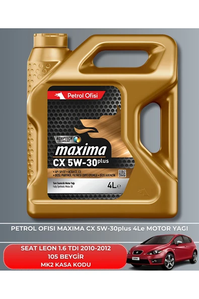 Petrol Ofisi SEAT LEON 1.6 TDI 2010-2011-2012 105 BEYGİR FİLTRE - YAĞ BAKIM SETİ - Resim 5