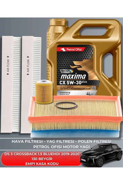 Petrol Ofisi DS 3 CROSSBACK 1.5 BLUEHDI 2019-2020 130 BEYGİR BAKIM SETİ ürün görseli