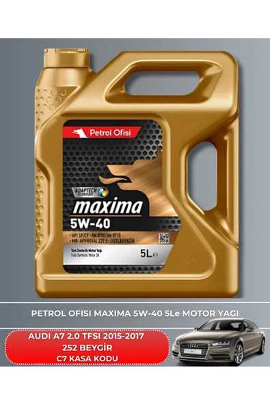 Petrol Ofisi AUDI A7 2.0 TFSI 2015-2016-2017 252 BEYGİR FİLTRE - YAĞ BAKIM SETİ - Resim 5