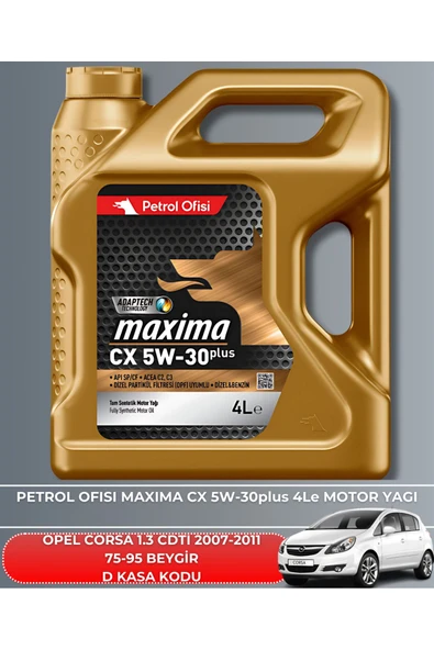 Petrol Ofisi OPEL CORSA 1.3 CDTI 2007-2008-2009-2010-2011 75-95 BEYGİR FİLTRE - YAG BAKIM SETİ - Resim 5