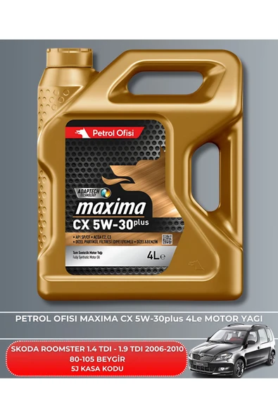 Petrol Ofisi SKODA ROOMSTER 1.4 TDI - 1.9 TDI 2006-2007-2008-2009-2010 80-105 BEYGİR FİLTRE - YAĞ BAKIM SETİ - Resim 5