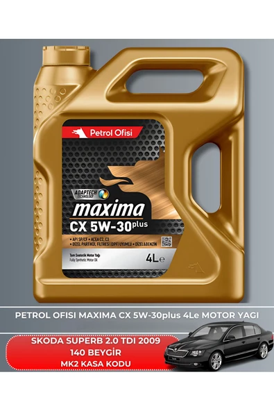 Petrol Ofisi SKODA SUPERB 2.0 TDI 2009 140 BEYGİR FİLTRE - YAĞ BAKIM SETİ - Resim 5