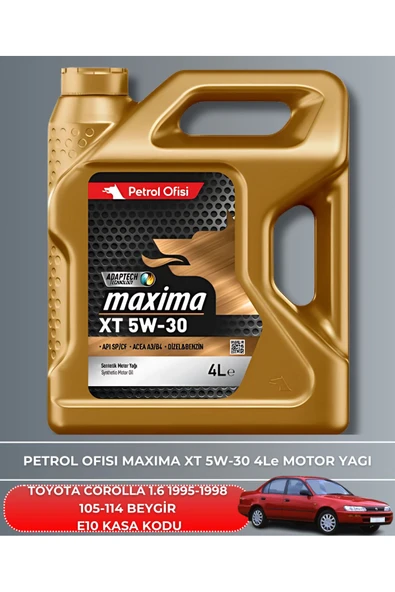 Petrol Ofisi TOYOTA COROLLA 1.6 1995-1996-1997-1998 105-114 BEYGİR FİLTRE - YAĞ BAKIM SETİ - Resim 4