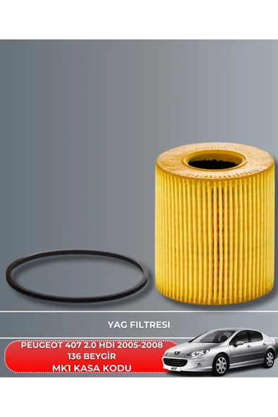 Petrol Ofisi PEUGEOT 407 2.0 HDI 2005-2006-2007-2008 136 BEYGİR FİLTRE - YAG BAKIM SETİ - Resim 3