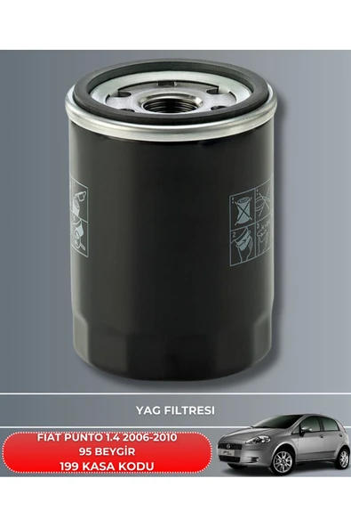 Petrol Ofisi FIAT PUNTO 1.4 2006-2007-2008-2009-2010 95 BEYGİR FİLTRE - YAG BAKIM SETİ - Resim 3