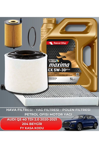 Petrol Ofisi AUDI Q5 40 TDI 2.0 2020-2021 204 BEYGİR FİLTRE - YAĞ BAKIM SETİ ürün görseli