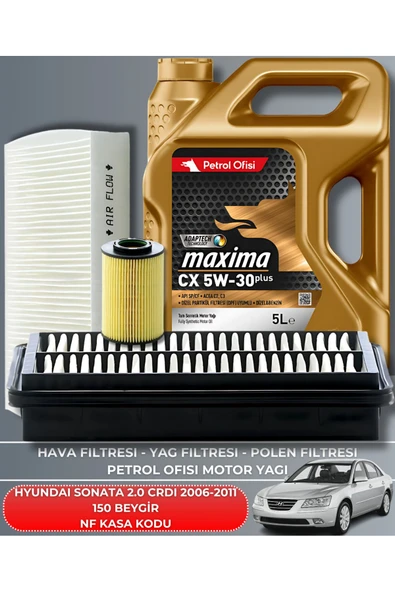 Petrol Ofisi HYUNDAI SONATA 2.0 CRDI 2006-2007-2008-2009-2010-2011 150 BEYGİR BAKIM SETİ ürün görseli