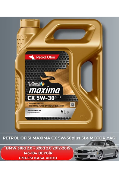 Petrol Ofisi BMW 318d 2.0 - 320d 2.0 2012-2013-2014-2015 143-184 BEYGİR FİLTRE - YAĞ BAKIM SETİ - Resim 5