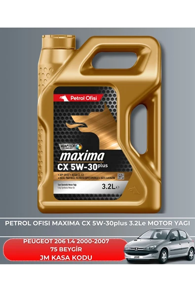 Petrol Ofisi PEUGEOT 206 1.4 2000-2001-2002-2003-2004-2005-2006-2007 75 BEYGİR FİLTRE - YAG BAKIM SETİ - Resim 5