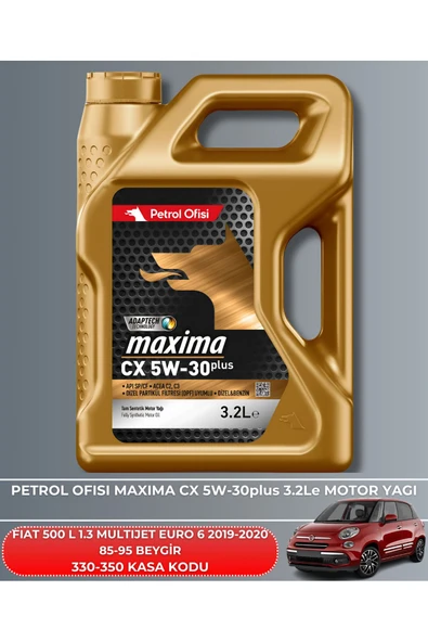 Petrol Ofisi Fıat 500 L 1.3 Multıjet 2019-2020 Euro 6 85-95 Beygir Filtre - Yag Bakım Seti - Resim 5