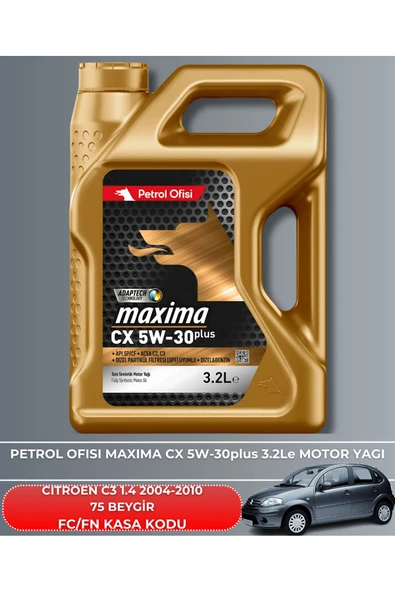 Petrol Ofisi CITROEN C3 1.4 2004-2005-2006-2007-2008-2009-2010 75 BEYGİR FİLTRE - YAG BAKIM SETİ - Resim 5